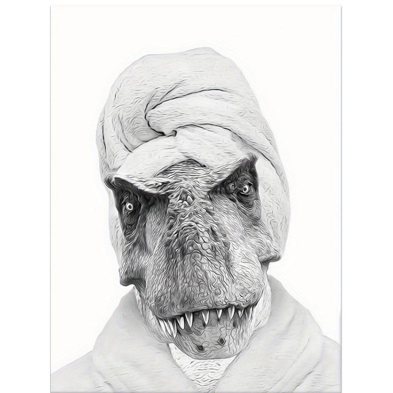 Funny T-Rex Bathroom Wall Decor Poster Perfect Dinosaur Canvas Prints for Bathroom Wall Art Home Decor Paintings