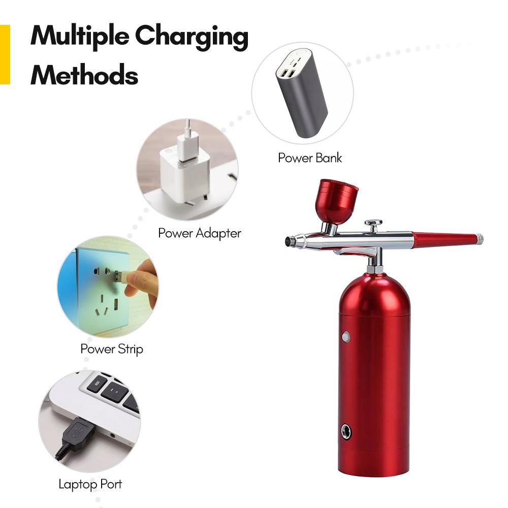 Upgraded Portable Airbrush Kit With Compressor 30PSI Mini Cordless