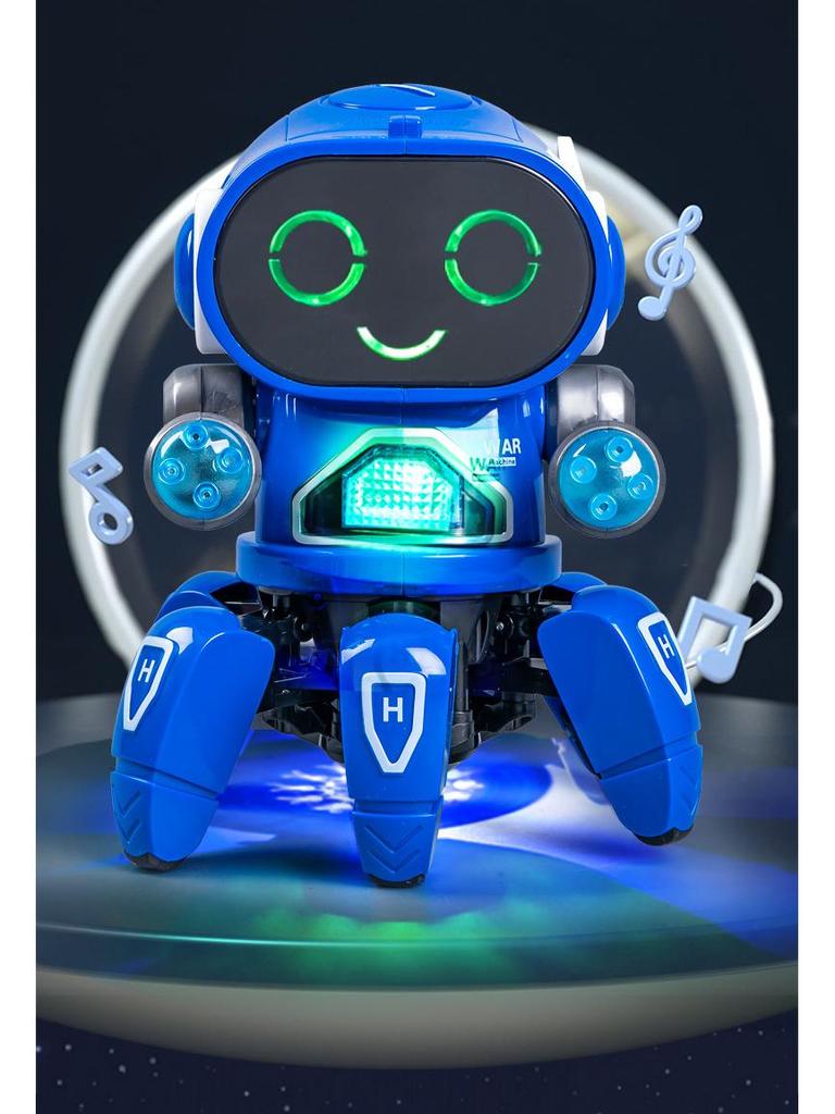 Douyin Celebrity Robotic Dancing Toy: Six-Claw Interactive Light & Sound for Kids