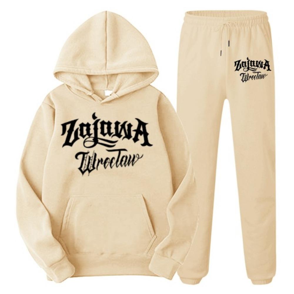 Men's Letter Printed Sportswear Hooded Sweatshirt Set Hooded Sweatshirt+sweatpants Autumn Casual Sportswear Men's Style