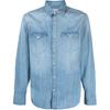 Levis Solid Color Pointed Collar Single-Breasted Long Sleeve Shirt Men Tops Light-Blue 85744-0047