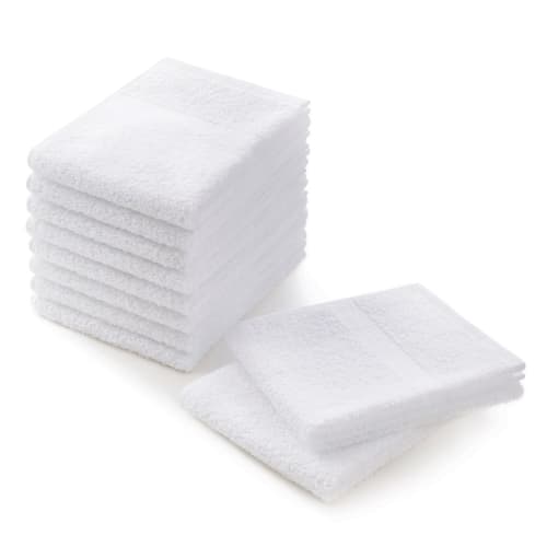 Tsubame Towel's Gentle White Face Towels, Medium-Thin, 10-Piece Set. From a Long-established Manufacturer Founded In 1912. These Senshu Towels Are 100