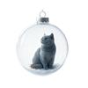 Cute Cat Christmas Ball Ornament 3D Animal Clear Plastic Ball Xmas Tree Ornaments