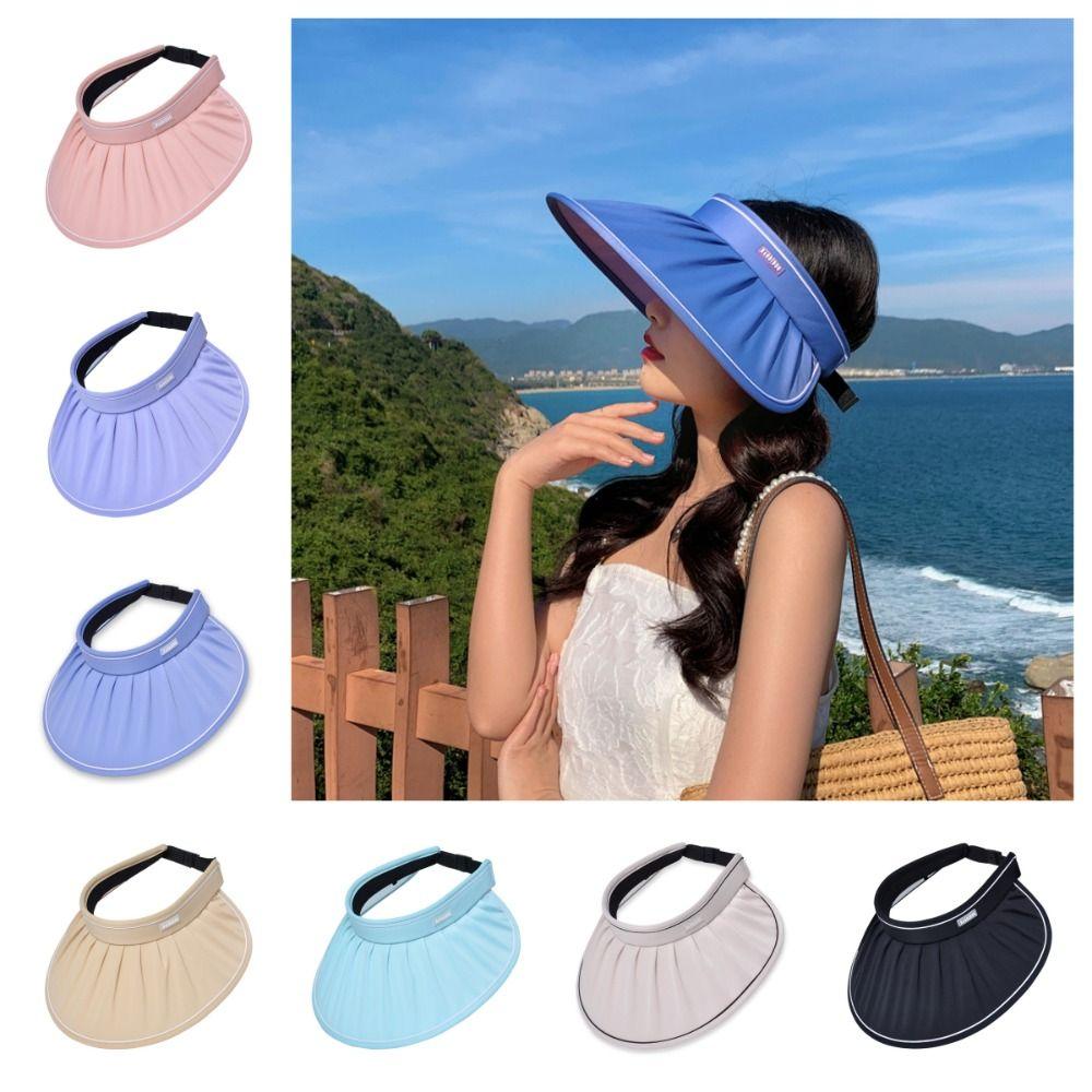 

Wide Brim Sun Protection Hat UV Protection Empty Top Hat Foldable Female Sunshade Hat Summer