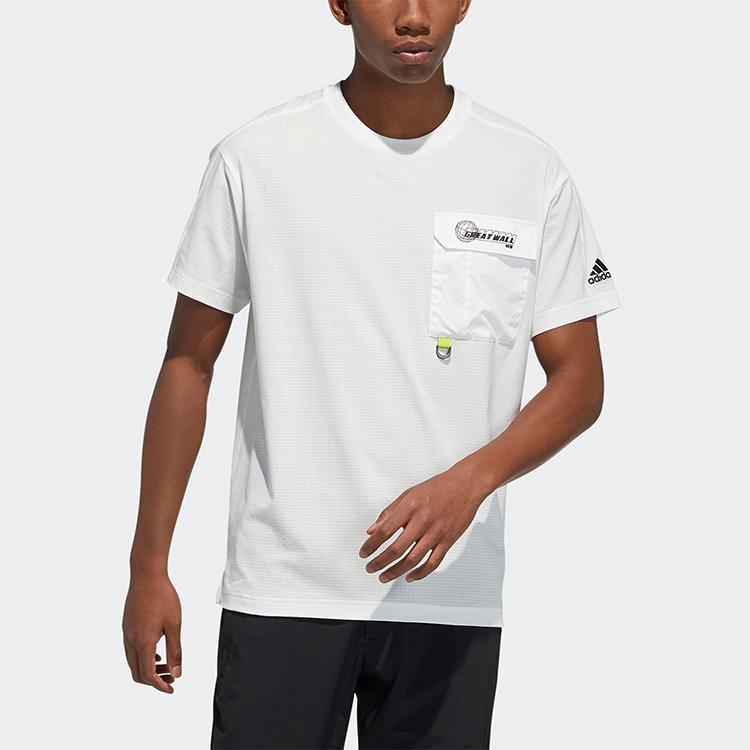 Adidas Outdoor Round Neck Pullover Sports Short Sleeve T-Shirt Unisex Tops Bright-White HB8914