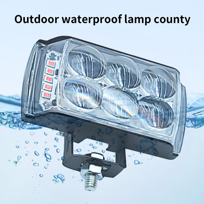 Motorcycle Auxiliary Lights Motorcycle LED Driving Lights 2000-Lumen 6 LED Powerful Lamp for Motorbike Street Night Touring