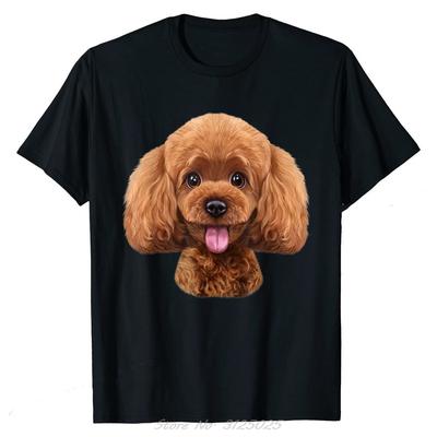 Playful Toy Poodle Face Funny Dog TShirt Cotton Unique Tops Fitness Tees Funny Unisex T Shirts Oversized Clothing Streetwear