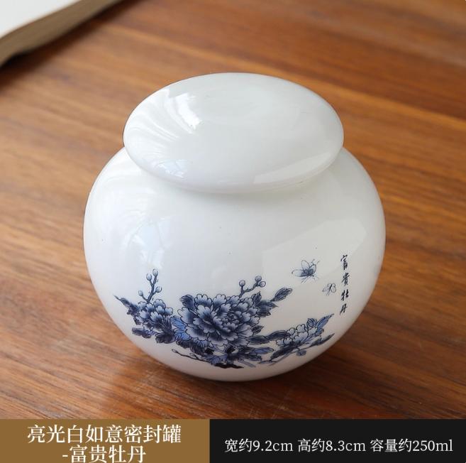 Customized Ceramics Mini Tea Can Small Portable Travel Portable Powder Sealed Jar Chinese Retro Tea Packaging Box Tea Container