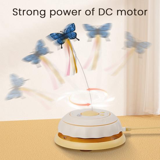 Hide And Seek Cat Toy Interactive Automatic Play Toy with Butterfly Wand And Moving Concealed Feather Kitten Exercise Hunting Game