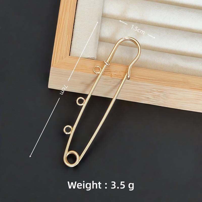 Colorfast Electroplated Safety Pin Brooch with Loop Holder for Sweaters and Pants