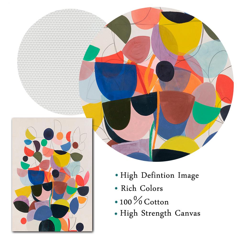 Retro Abstract Colorful Geometric Modern Poster Canvas Print Painting Wall Picture Living Room Bedroom Interior Home Decoration