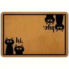 VIKAMA Cat Welcome Mat, Funny Hi Bye Print Doormat, Non-Slip Floor Rug for Indoor Outdoor Front Door Kitchen Bedroom Decor