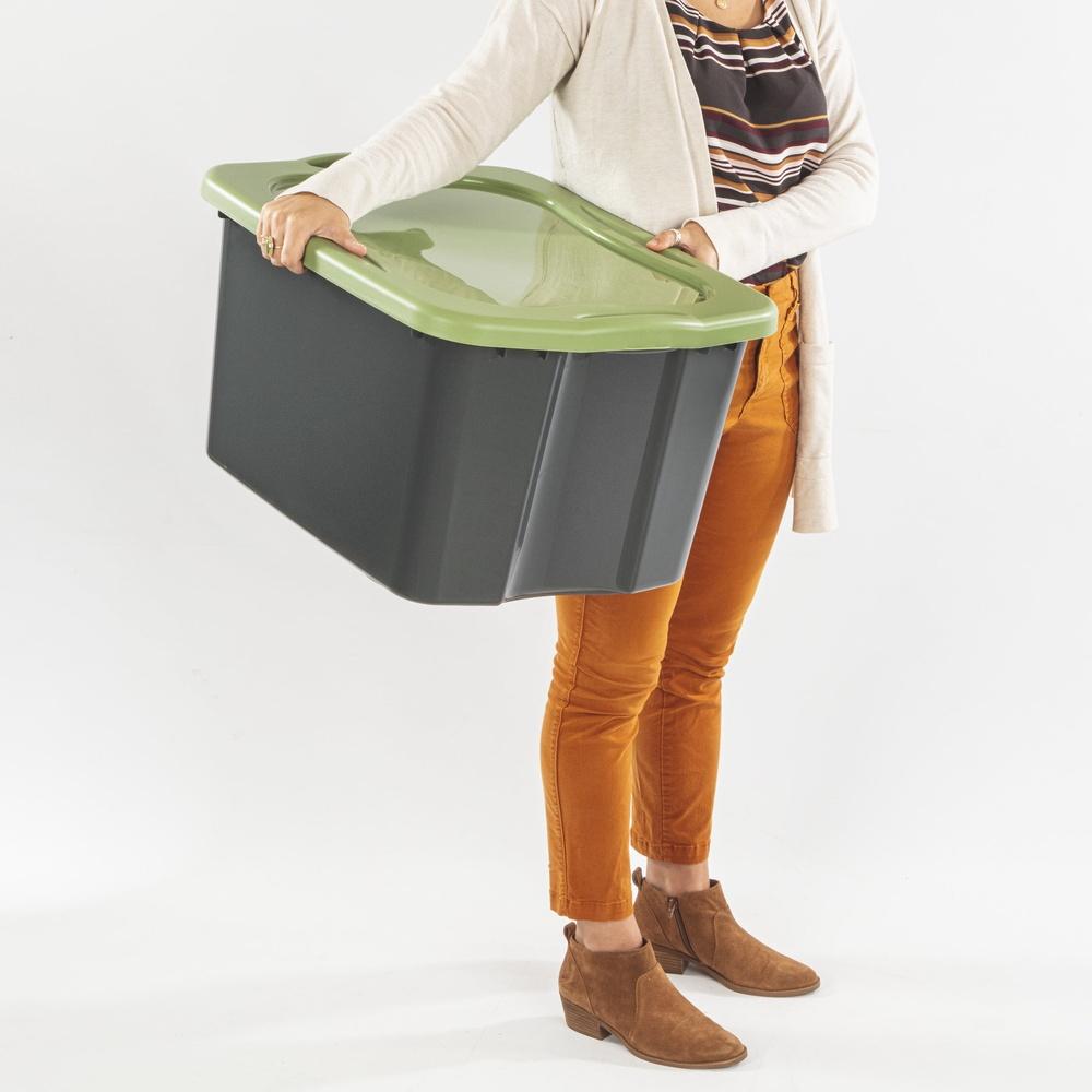 EZ Carry Plastic Storage Bin with Full Grip Handles Ideal Bedding Clothing Toys Home Organization Stackable Durable Portable