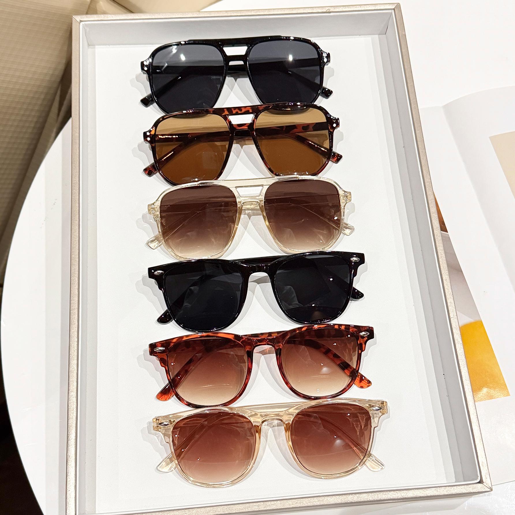 

6Pcs Round Mixed Simple Basic Multi-Color Fashionable Decorative Glasses Set Multi-Color Combination Gift Set