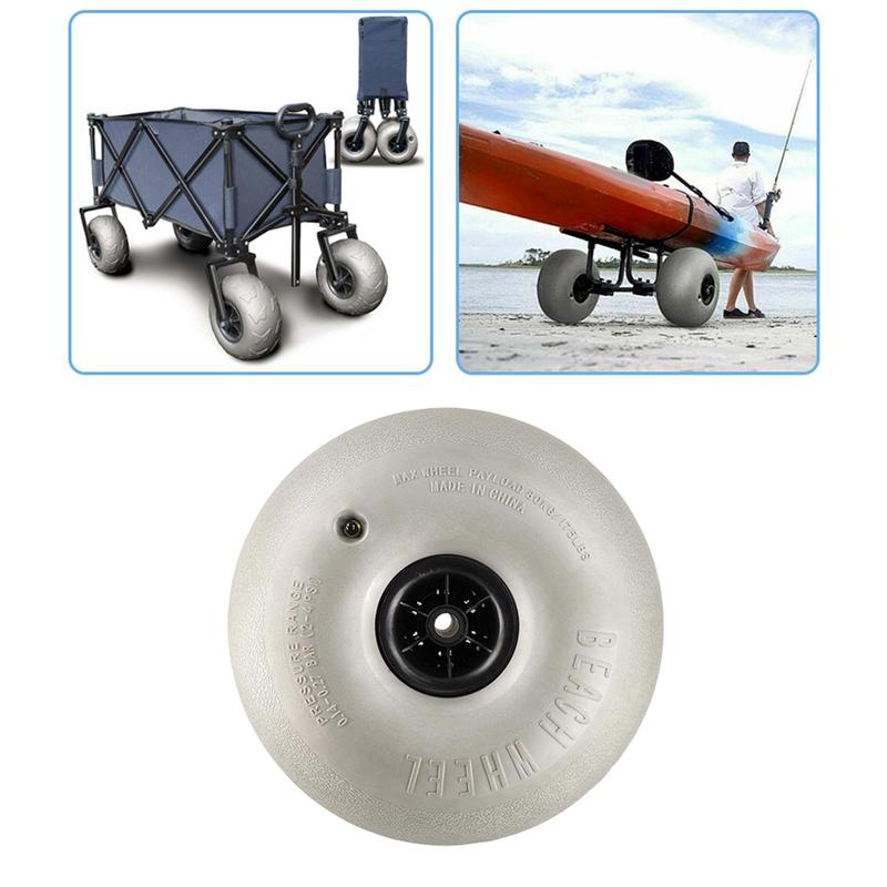 Beach Cart Wheel 16 Inch Balloon Tire Inflatable Folding Wheel for Kayak Fishing Wagon Heavy Duty
