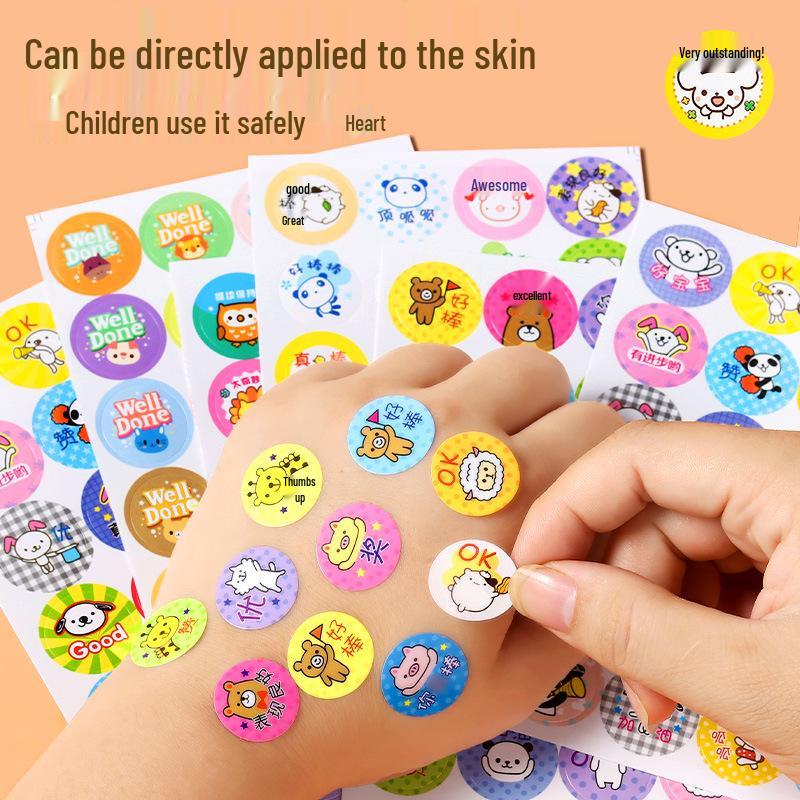 Cartoon Reward Stickers for Kids - Cute Praise and Decoration for Elementary and Kindergarten