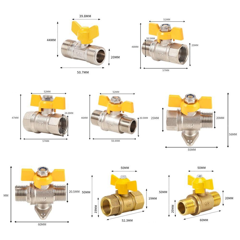 Neuer Messing-Hahn Umstellventil 1/2" Schlauchanschluss Auslaufsicher Gasumschalter Verdickt mit Basis Absperrventil Wasserleitung