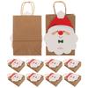 10Pcs Santa Claus Gift Bags Festive Cartoon Pattern Paper Gift Bags for Christmas Parties Weddings Holiday Presents Large