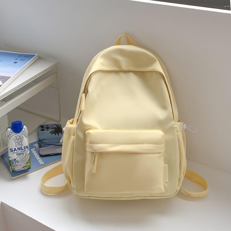 

2025 new solid color sweet simple versatile backpack premium ins lightweight weight girl backpack