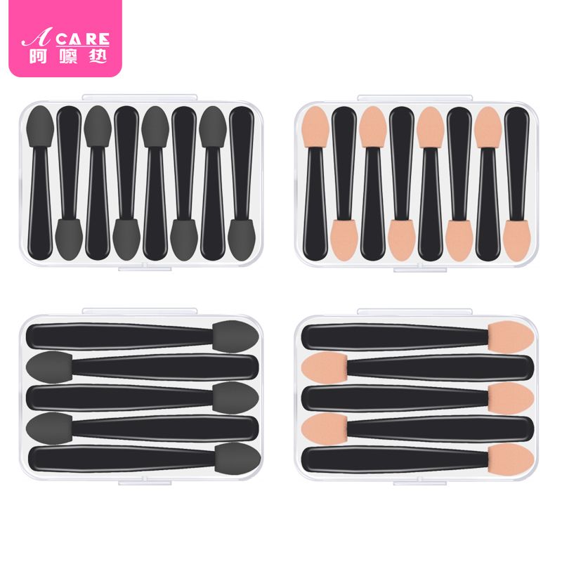 

10yp301 Single-Head Sponge Eye Shadow Stick Eye Shadow Brush Portable Mini Disposable Makeup Tools Eye-Curing Other Materials 4 models, 80 in total