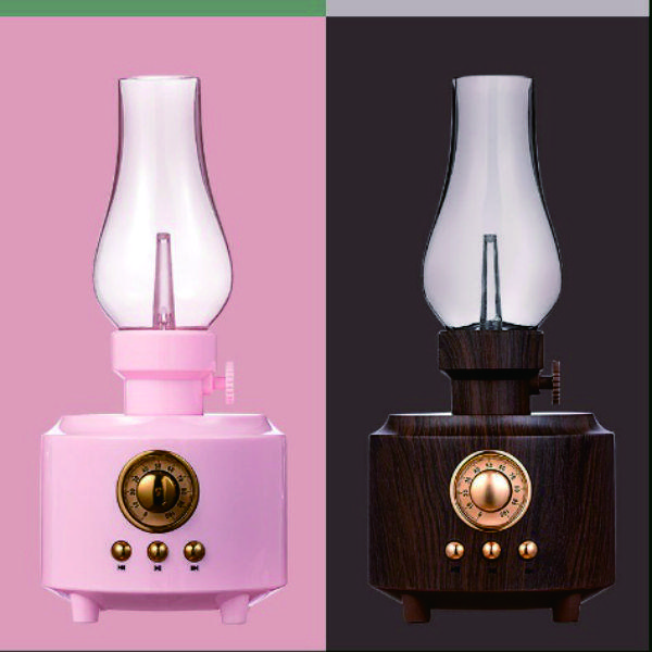 Bluetooth 5.0 Hoparlör Retro FM Radyo Vintage Atmosfer Işığı Şok Edici Bas Ses Kutusu Müzik Çalar TF Kart USB AUX Desteği Ev Dış Mekan Kamp Lambası
