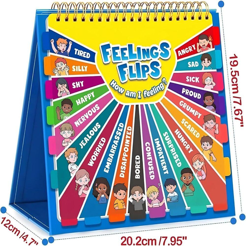 Early Educational Feelings and Emotions Book Montessori Reading Flip Book Kindergarten