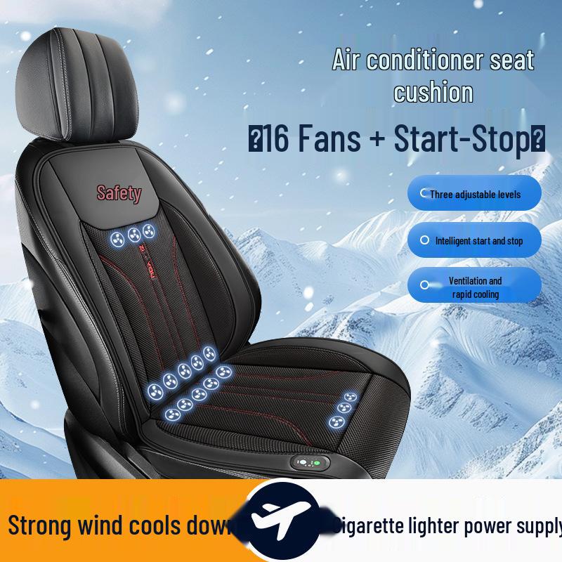 Summer Ventilated Car Seat Pad with 12V/24V Fan, Cooling, and Massage Cushion for Trucks