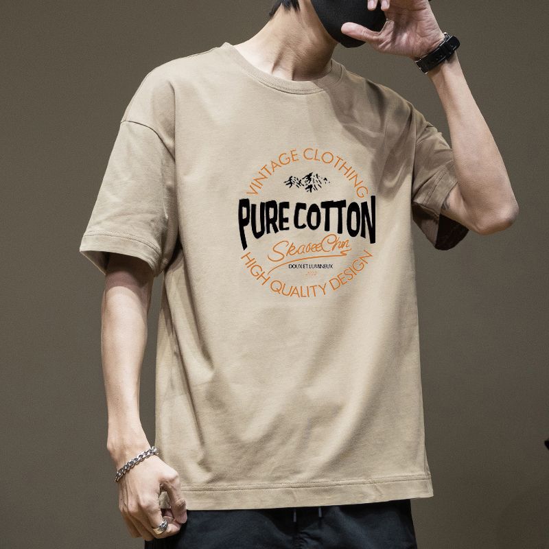 

Мужская футболка с коротким рукавом с принтом, хлопок, летние топы 3XL