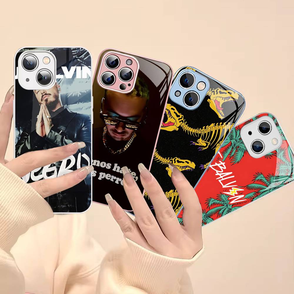 Vintage Beliebter J-J B-Balvin Sänger Für IPhone 14 13 12 Mini 11 Pro XS Max X XR 14 Plus Gehärtetes Glas Cover
