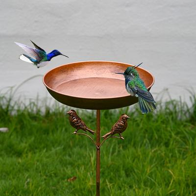 Alimentador de Pássaros de Jardim ao Ar Livre Vintage Criativo com Bacia de Banho de Pássaros Arte em Ferro Bacia Decorativa para Banho de Pássaros