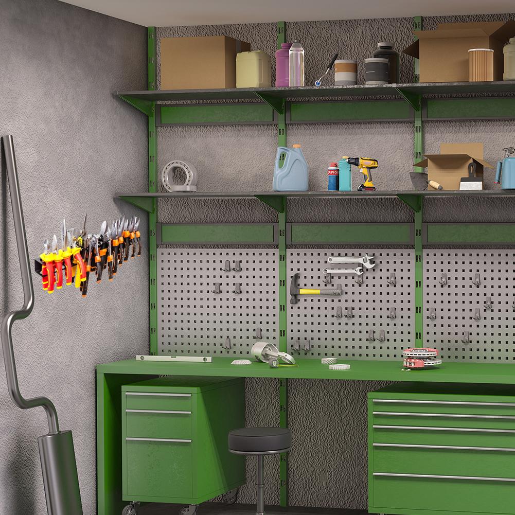 14 Holes Screwdriver Organizer Holder Wall Mounted Hammer Bracket Pliers Organizers Hand Rack O J9M2