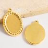 5pcs/Lot Gold Color Geometric Cobochons Stainless Steel Blank Settings Oval Heart Round Pendants For Jewelry Making Charms Bulk