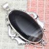 Pendant Grey Botswana Agate Gemstone Mother's Day Gift Silver Jewelry 2.5"