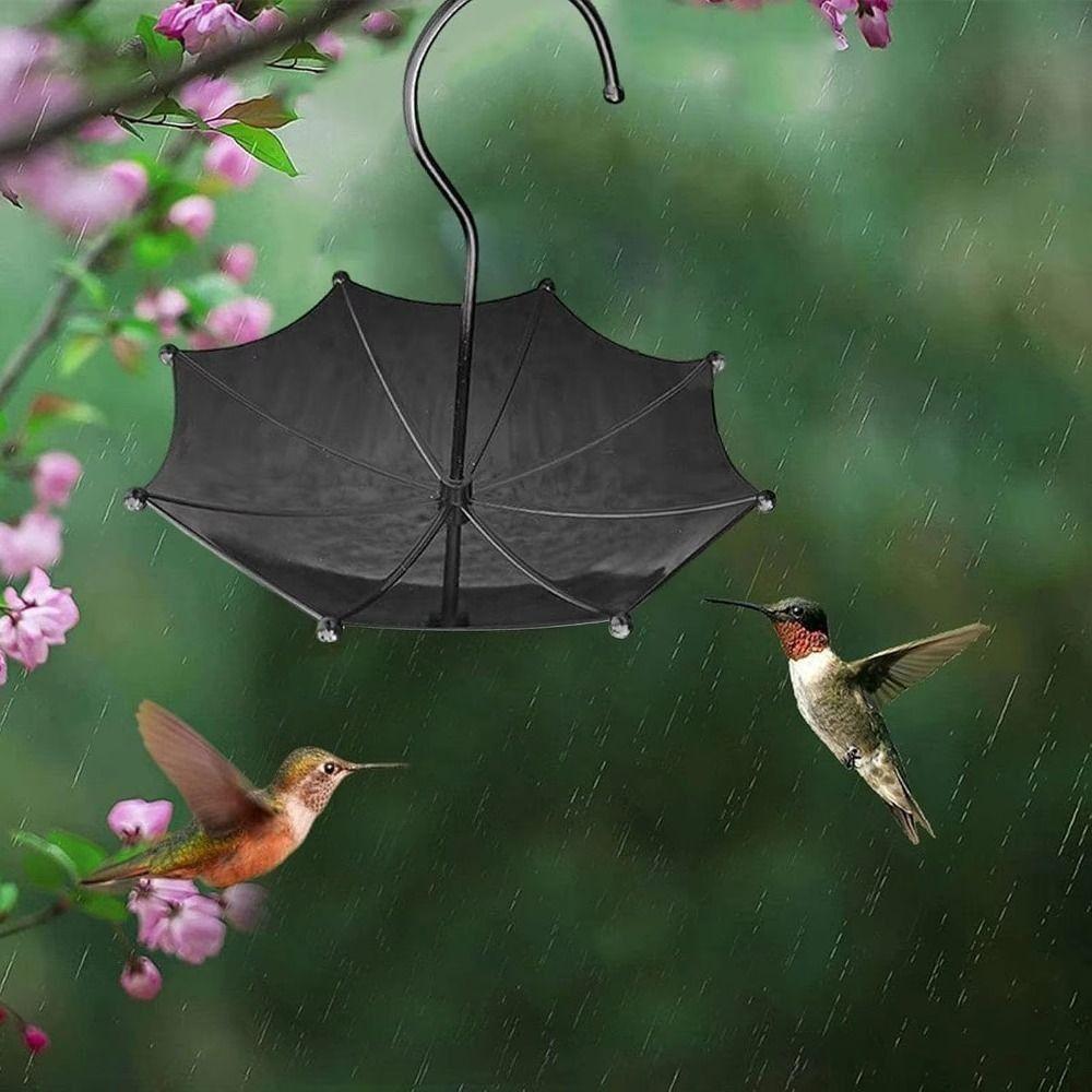 Umbrella Design Bird Feeding Tray Yard Decorations Bird Bath Feeder Hanging Bird Feeder  Backyard