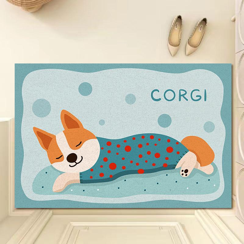 Cartoon Cute Entry Mat Entry Carpet Home Entryway Durable Floor Mat Dirt Dirt Mat Silk Ring Mat