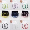 Fashion New Women's Hoop Earrings Red Pink Blue Green Smooth Loop Earrings for Female Exaggerated Ear Zircon Unusual Earrings