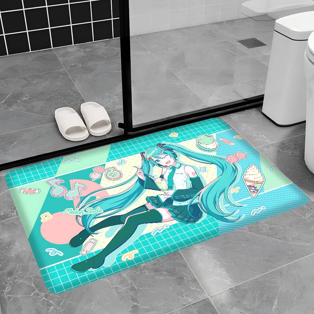 

Virtual Singer M-Miku Floor Mat Cheaper Anti-slip Modern Living Room Balcony Printed Bedside Mats 40cm x 60cm