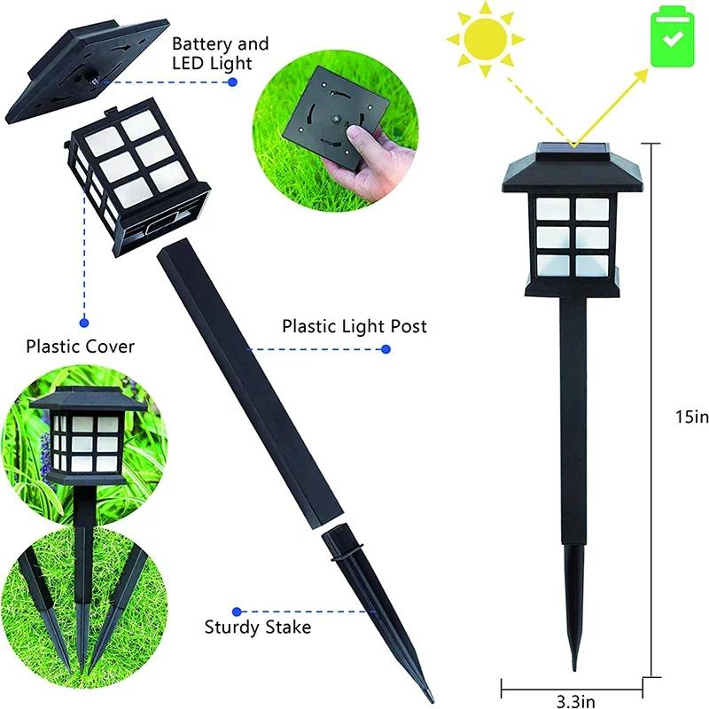 1/2/4/6/8/12 Stück Solare LED-Wegeleuchten Außen Wasserdicht Gehweg Garten Dekoration Straßenlaterne für Landschaft Hof Terrasse Auffahrt