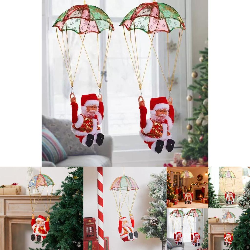 Santa Electric Parachute With Music And Light For Christmas Celebration Kids Decor