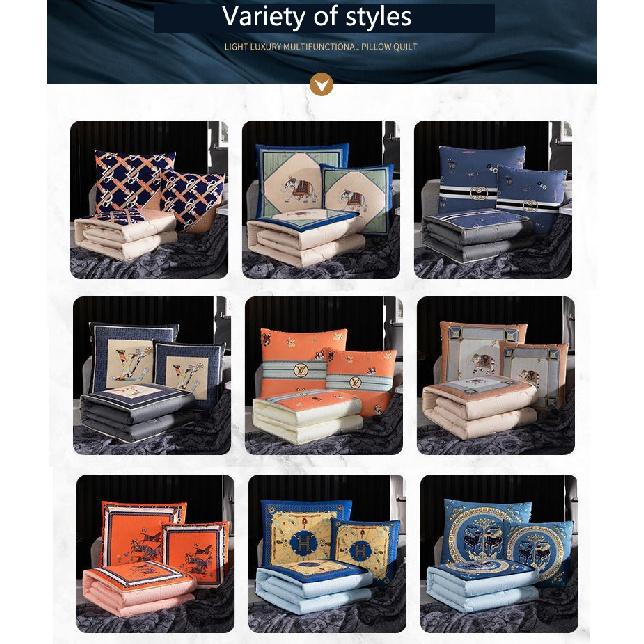 Chinese Style Pillow Quilt Dual-use Car Office Blanket High Quality Cotton Portable Foldable Quilt