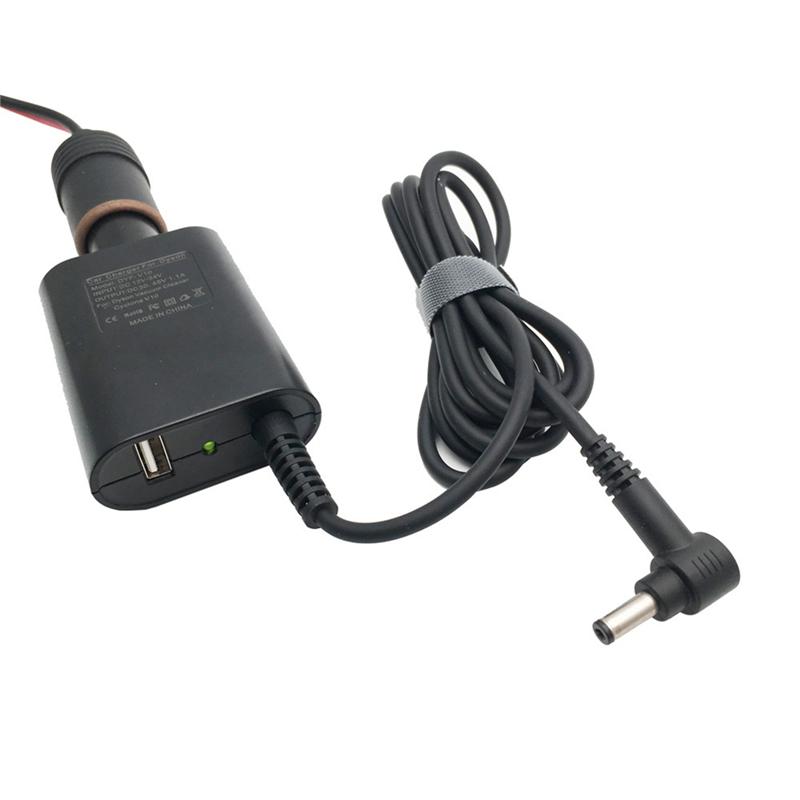 DC30.45V Car Charger Adapter Power for Dyson V10 V11 Vacuum Cleaners with USB Port for Home