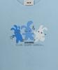 Emelbi Women'S Small Bunny Graphic Slim Semi-Crop Short Sleeve T-Shirt La (Mg.Blue)