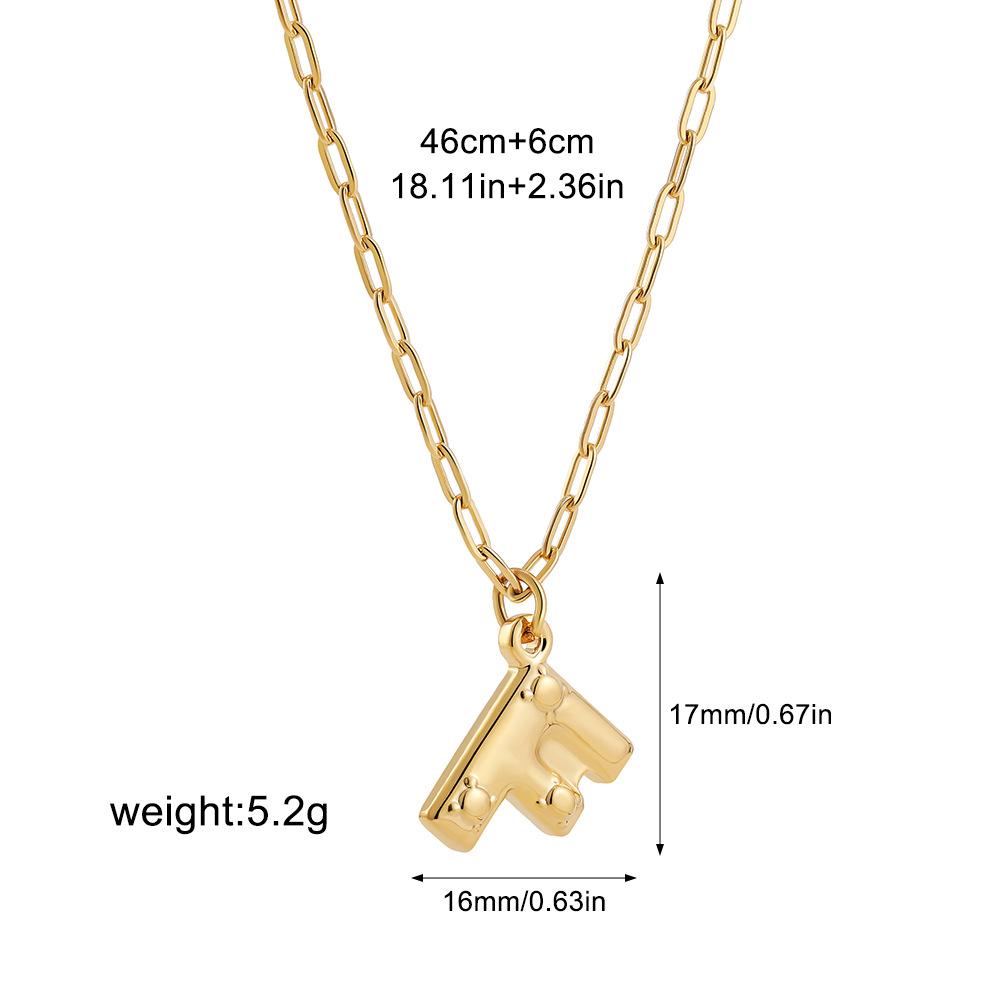 Stainless steel bubble English 26 letter necklace pendant personalized three-dimensional collarbone chain with jewelry