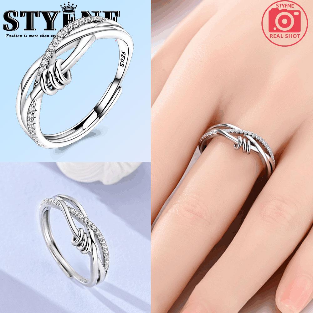 Copper Original White Zircon Celtic Knot Cross Ring Women'S Anniversary Gift Engagement Rings For Women Men Jewelry