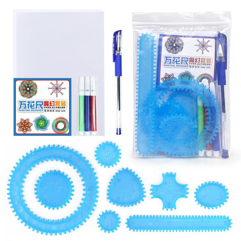 

Multifunction Interlocking Gears Wheels Spirograph Drawing Toy Child Creative Drawing Toys cultivate Kids Practical Ability Toys синий