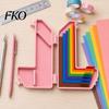 Scrapbooking Alignment Guide 7Pcs/Set Paper Crafting Guides, Color Coded Tools with Storage Case, Spacing Ruler for Crafts Layering And