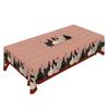 Christmas Tablecloth Winter Snowman Xmas Tree Wreath Design Rectangle Tablecloths Washable Fabric Table Cover