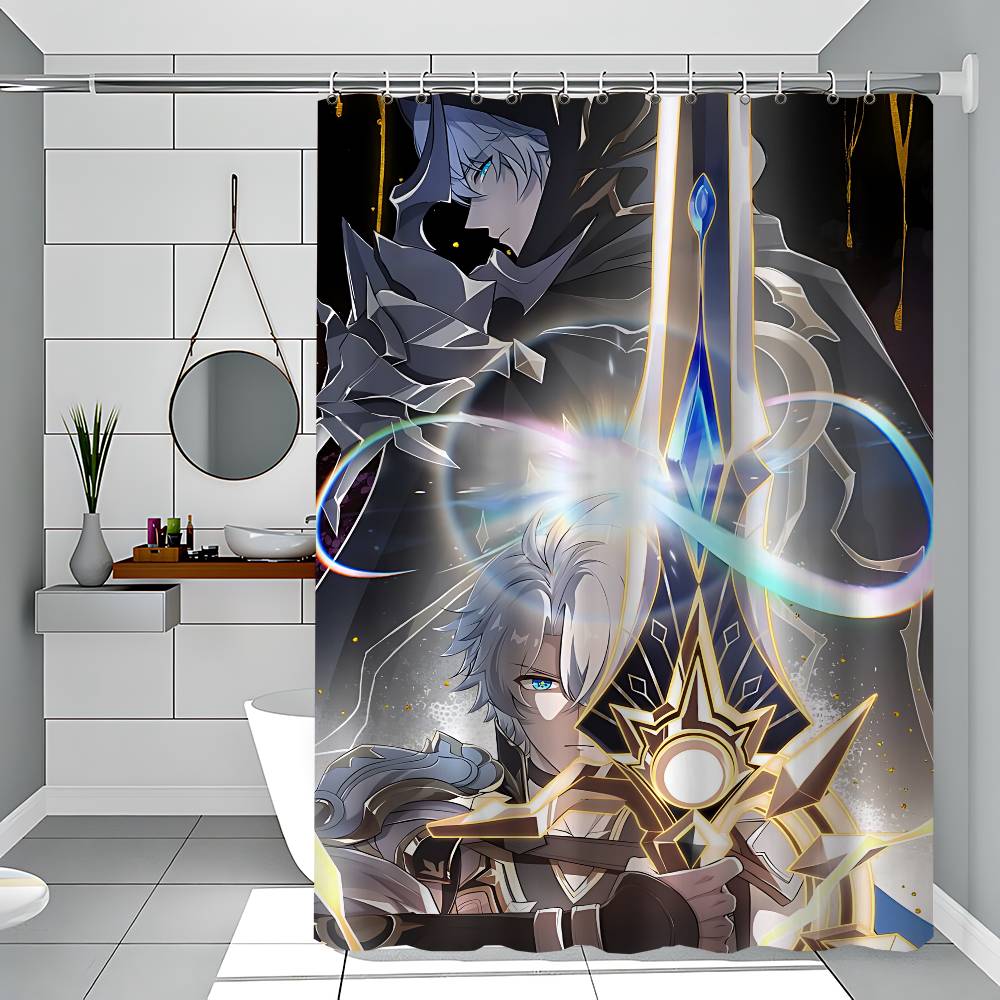 Honkai Star Rail P-Phainon Simple Shower Curtain Bathroom Shower Curtain Easy To Clean And Scrub Polyester Waterproof Light