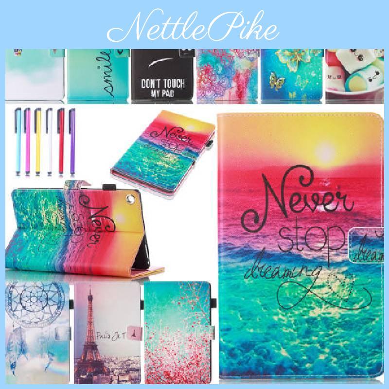 Durable Painted Magnetic Leather Wallet Stand Case For Kindle Fire 7 Hd 8