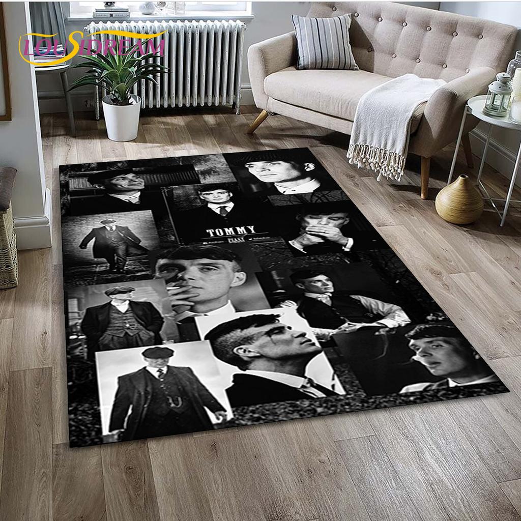 P-Peaky Blinders Tommy Shelby Area Rug,Carpet Rug for Home Living Room Children's Bedroom Sofa Doormat Decor,Non-slip Floor Mat